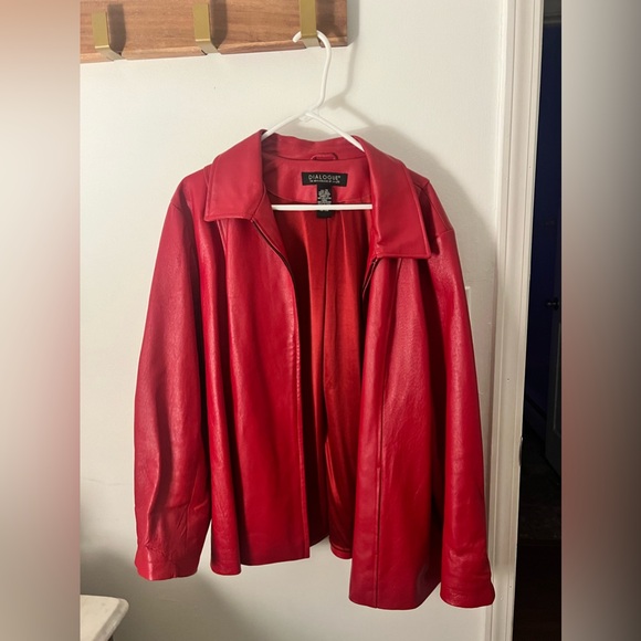 Red vintage leather jacket - Picture 1 of 5